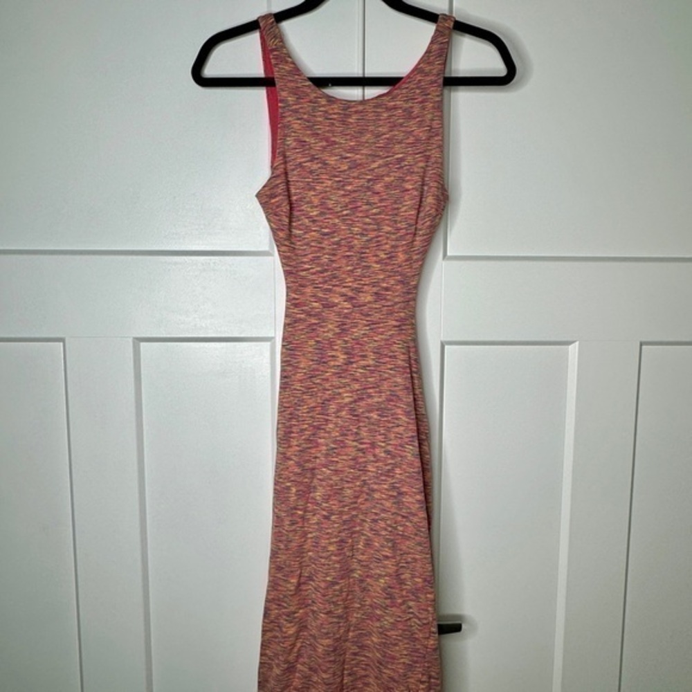 Bebe Open Back Striped Jersey Dress